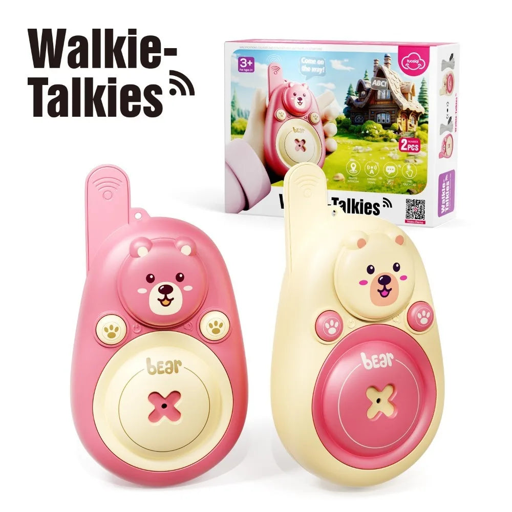 Remote Intercom 2pcs Walkie Talkies Radio Transmitter For Kids Remote Wireless Transmitter Page Cartoon Toys