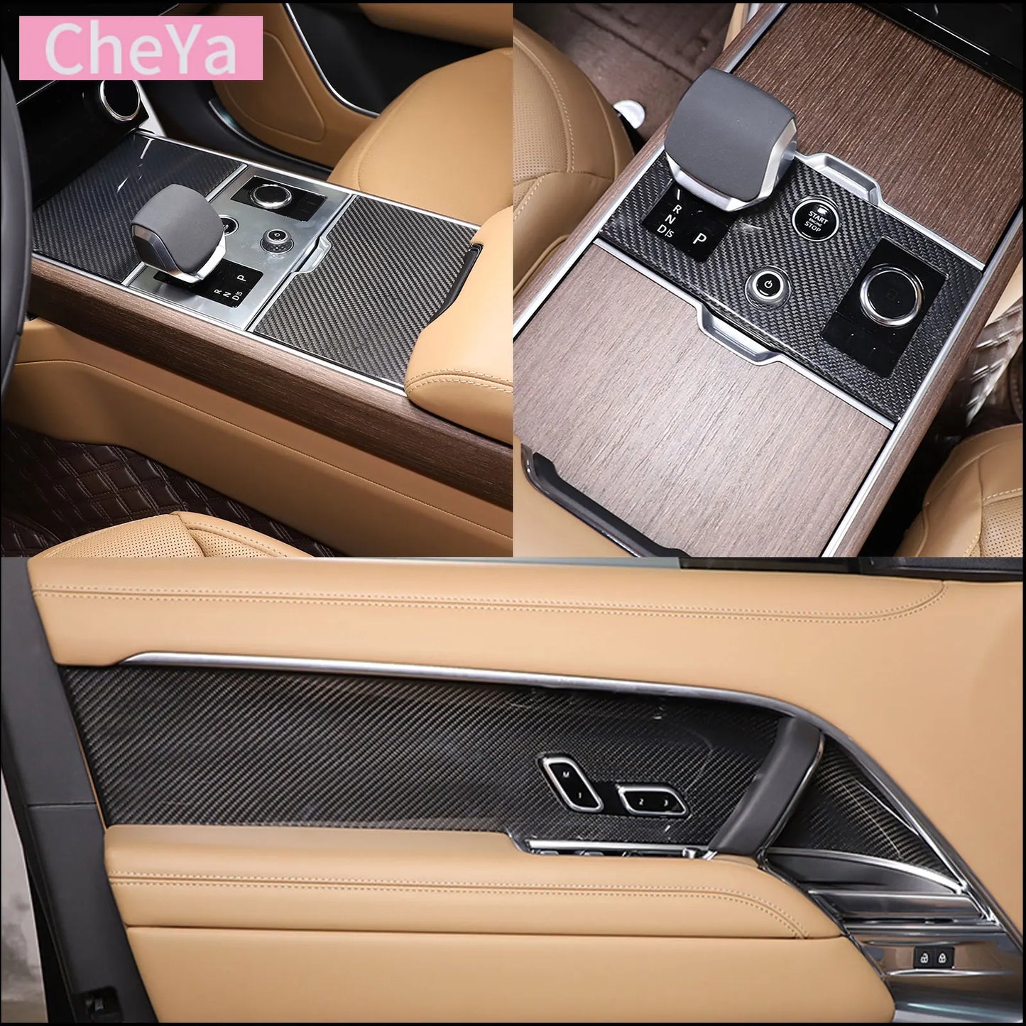 cheya Real Carbon Fiber Car Center Control Panel, Car Inner Door Panel for Land Rover Range Rover Vogue L460 2024+ Accessories