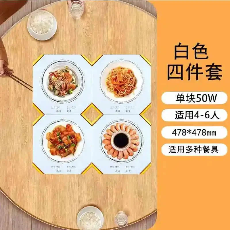 220V Electric Heating Board Home Appliance Splice Stackable Heat Preservation Automatic Thermostatic Desktop Warm Dishes Board