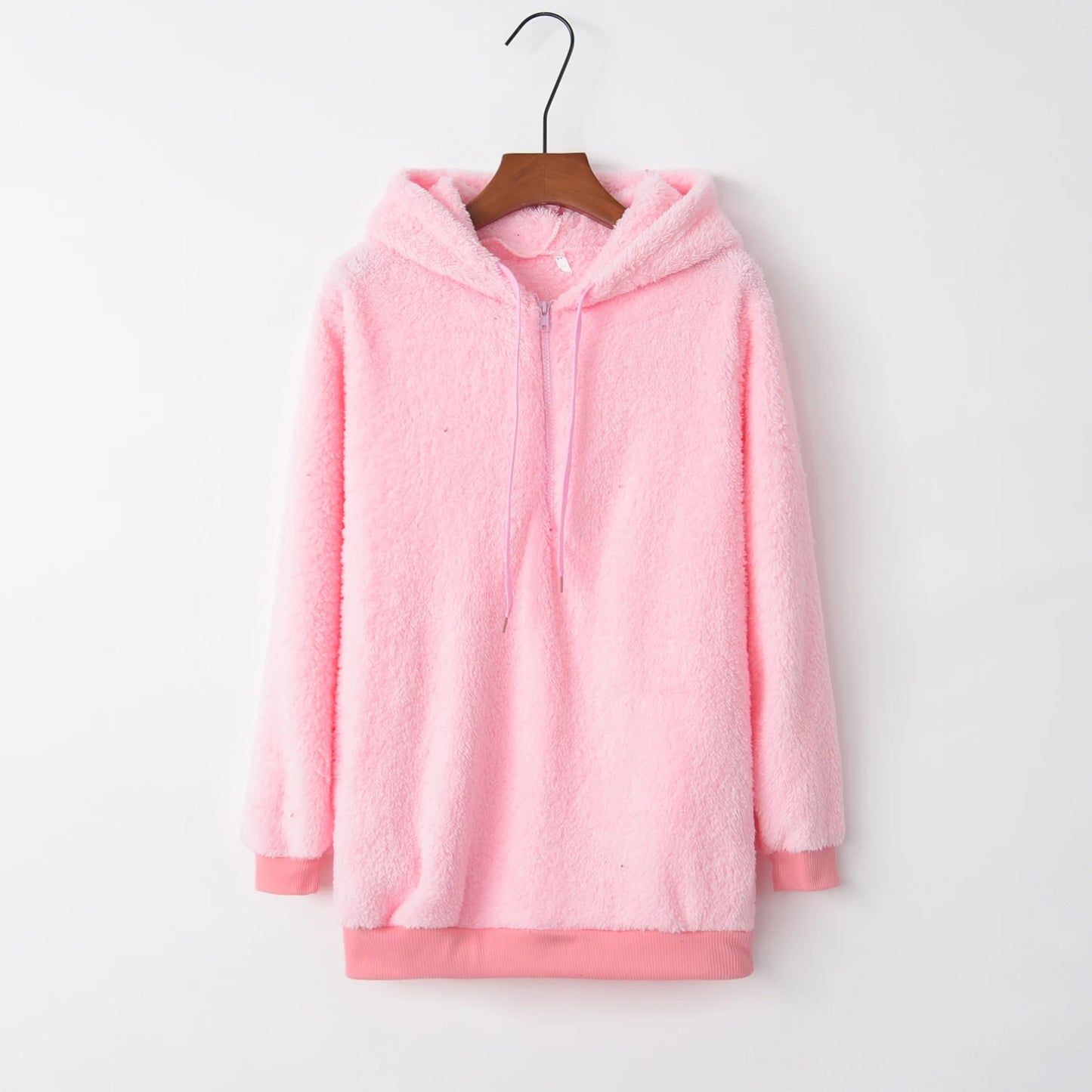 Fashion Trend Long-sleeved Hooded Solid Color, Women's Sweater Coat