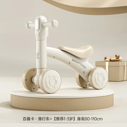 Children's Balance Bike 1-3 Year Old Children's 2-in-1 Sliding Bike Baby Learning Walking Four Wheel Baby Sliding Bike
