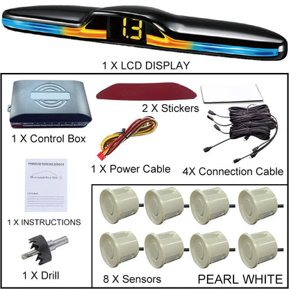 6 Or 8 Sensor Parking Kit LED Display Safe Protection Clear Alert Vehicle Reversing Assistance System