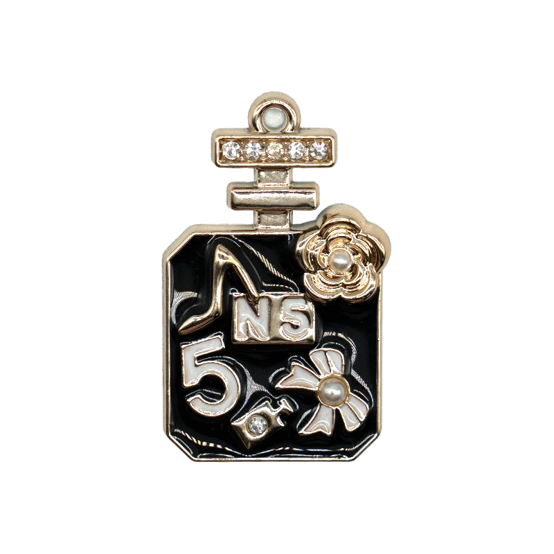 1PCS Black Fashion Acrylic Shoe Charms Accessories Pins for Women Men Clog Decorations Flowers Bow Bag Acrylic Shoe Buckles
