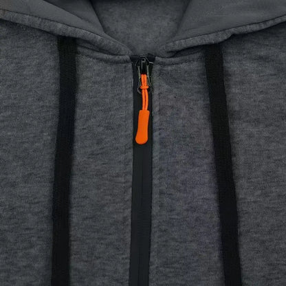 Men's Fleece Hooded Sweatshirt Set Trendy Solid Color Autumn Winter Sports Leisure European American Style 2025