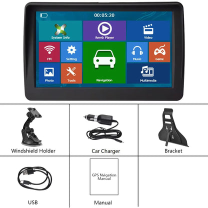 Podofo Car GPS Navigation 7 Inch Touch Screen GPS Navigator Truck Sunshade Sat Nav 256M Europe Map GPS Navigators
