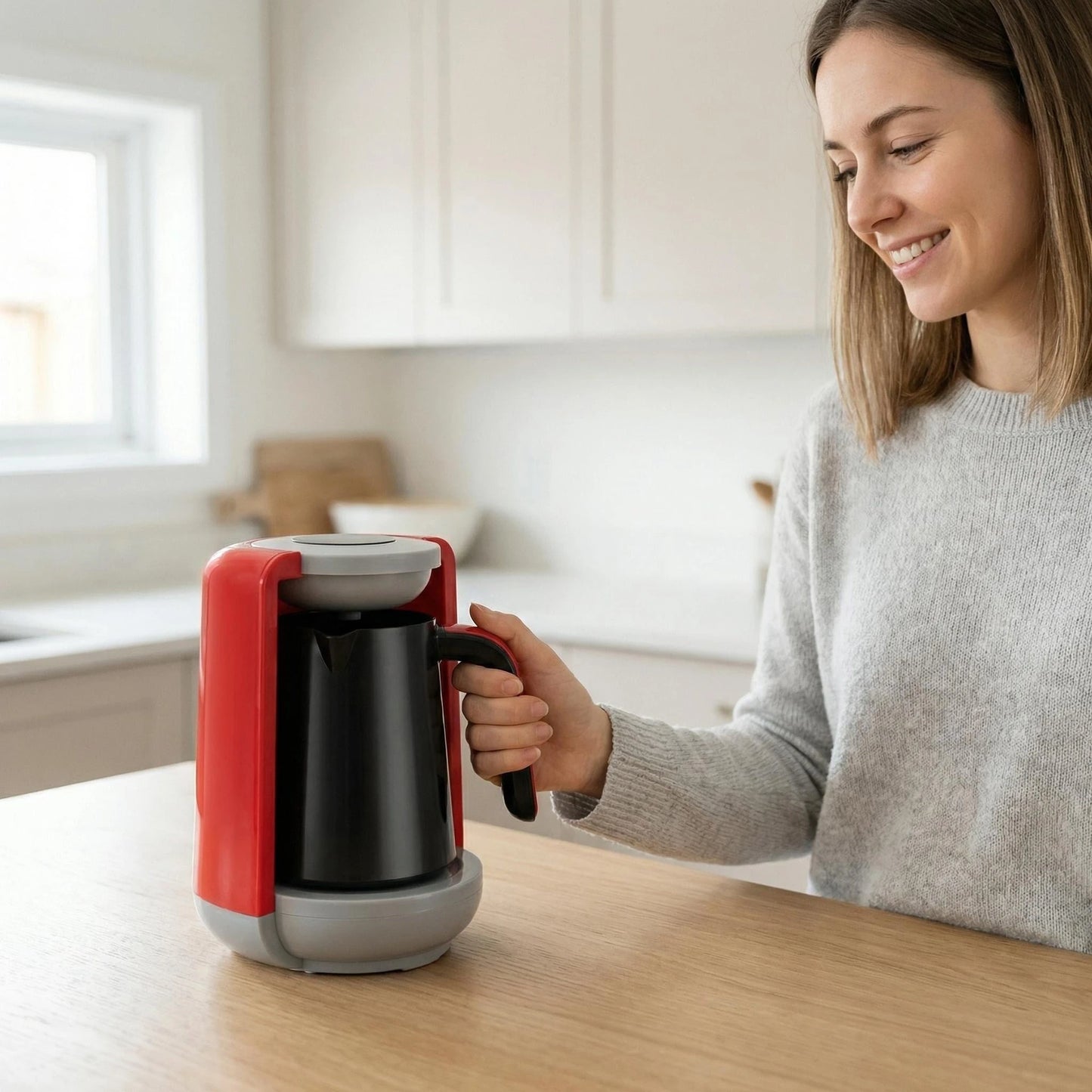 Smart digital display Turkish electric coffee maker, 480ml portable tea maker, coffee brewer