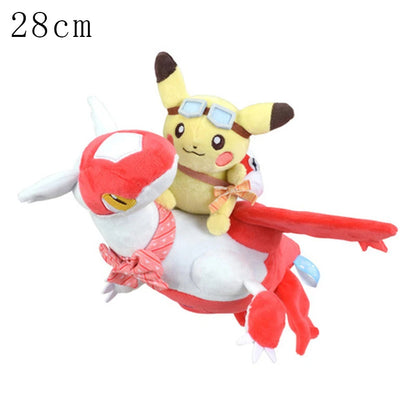 Pokemon Mega Dragonite Holding Dratini Sleeping Vaporeon Flareon Initial Pikachu Peluche Riding Gyarados Lapras Plush Doll