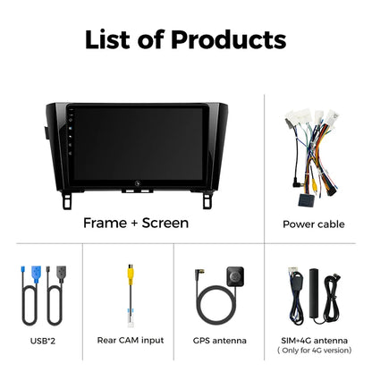 Ainavi Car Multimedia Player For Nissan X-Trail 3 T32 Qashqai J11 2 2014 2016 2018 2020 radio wireless Carplay Android Auto 2din
