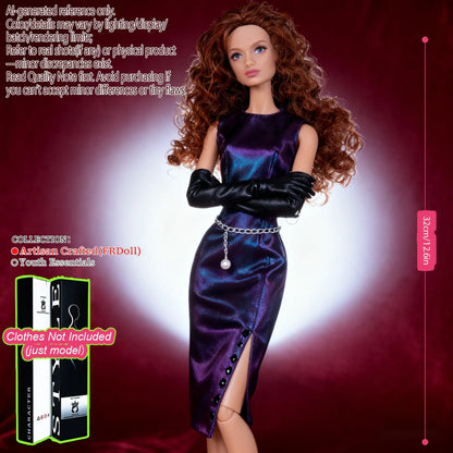 12.6in 1/6 Ball-Jointed BJD/MJD - 12-Joint Posable, Realistic Skin, Collector’s Premium Gift (Figure Only)