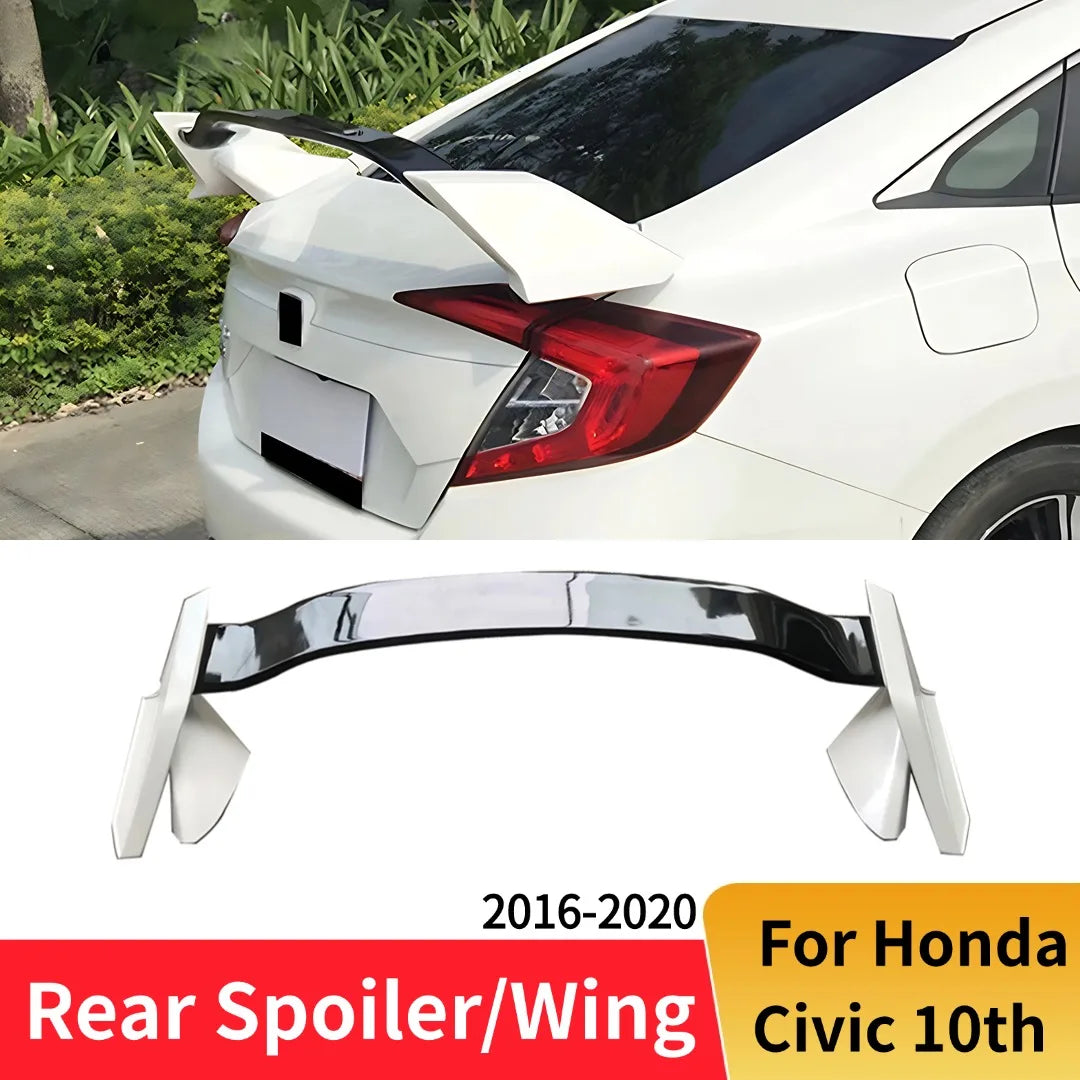 Racing Rear Trunk Spoiler Wing Tail Tuning Accessories Boot Lip Airfoil Body Kit For Honda Civic FC1 10th 4 Door Sedan 2016-2020