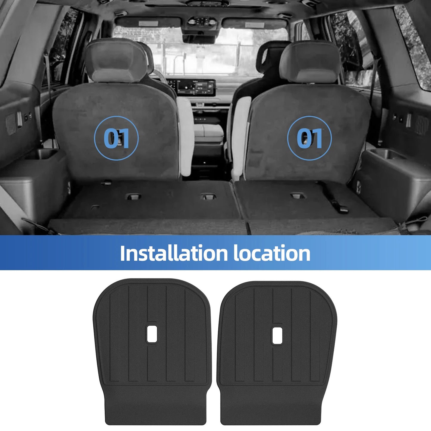 Smabee for Kia Telluride 2027 Gas (only fit 7seats) TPE 3D Car Floor Mat Cargo Liner Trunk Pad Waterproof All Weather Black
