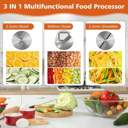 Stainless Steel Commercial Vegetable Cutter Slicer Shredder Dicer Multifunctional Food Processor for Professional Kitchen Use