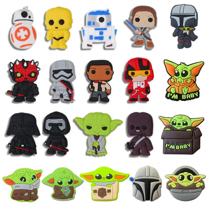 13-55Pcs Hot Toys Star Wars Shoe Charms For Slides Clog Sandals Shoes Decorations Accessories For Christmas Birthday Gifts