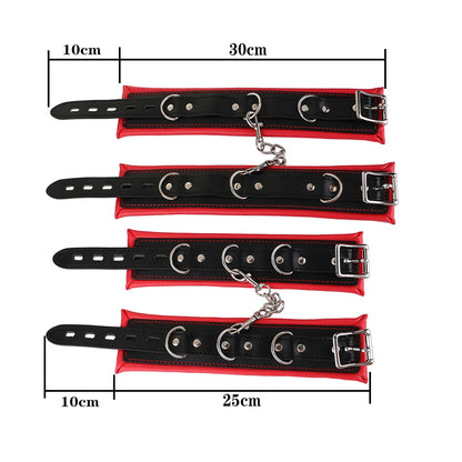 BDSM Bondage Kit Stainless Steel Extendable Spreader Bar Slave Handcuffs Ankle Cuffs Fetish Restraints Set Sex Toys for Couples