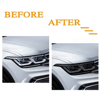 2 Pcs For Volkswagen VW Tiguan R Line Facelift 2020 2021 Car Headlight Tint Smoked Black Protective Film Transparent TPU Sticker