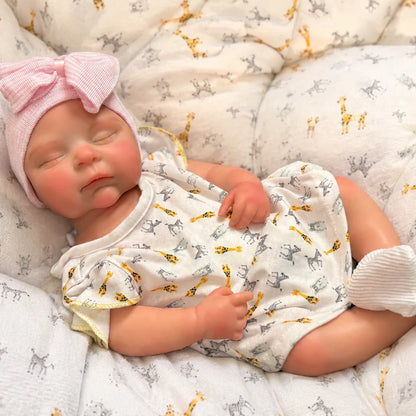 Close Eyes Peaches 45cm Washable bebe reborn de silicona Girl Dolls With Open Mouth  Painted Skin & Unpainted Newborn Girl Doll
