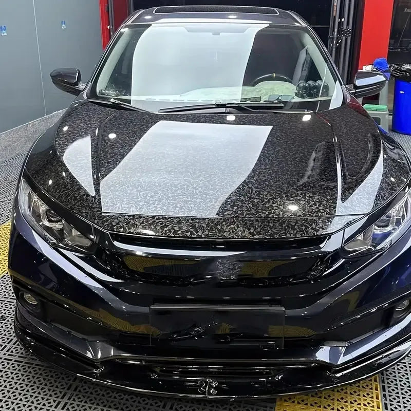 Premium PET Gloss Forged Carbon Fiber Vinyl Wrap Roll Self Adhesive Decal Vehicle Car Wrapping Foil