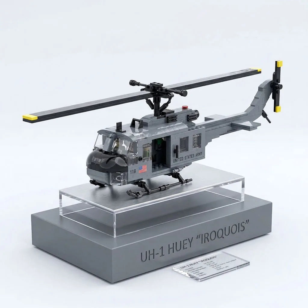 US Army UH-1D OH-58A/D Helicopter Building Blocks Vietnam War Aircraft Bricks Model Toys For Collection
