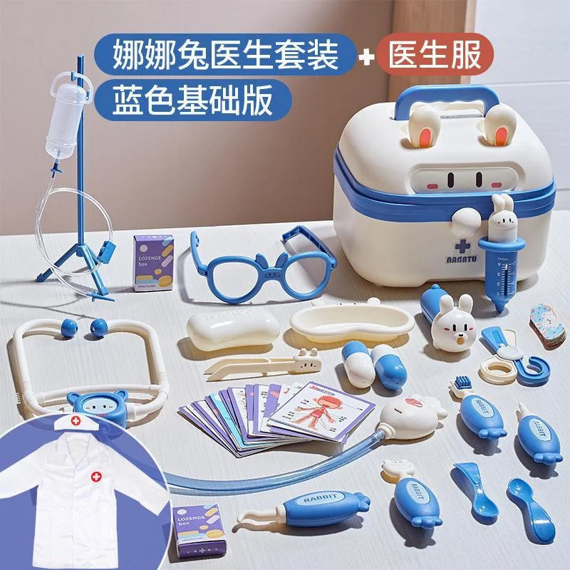 Kids Doctor Play Set Medical Kit Toys Educational Role Play Gift with Stethoscope Syringe Dentist Tools for Boys & Girls