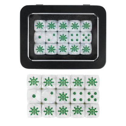 15PCS 16mm/0.63inch D6 Wargaming Dice Set for Tabletop Miniatures Game, Damage Tracking,Army Faction Themed Dice Tokens
