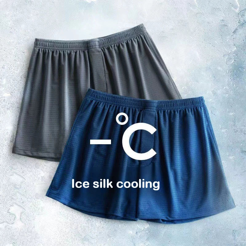 Men's Ice Silk Aro Pants Cool Touch Lightweight Breathable Loose Fit Sleepwear Men Underwear Plus Size 4-Pack