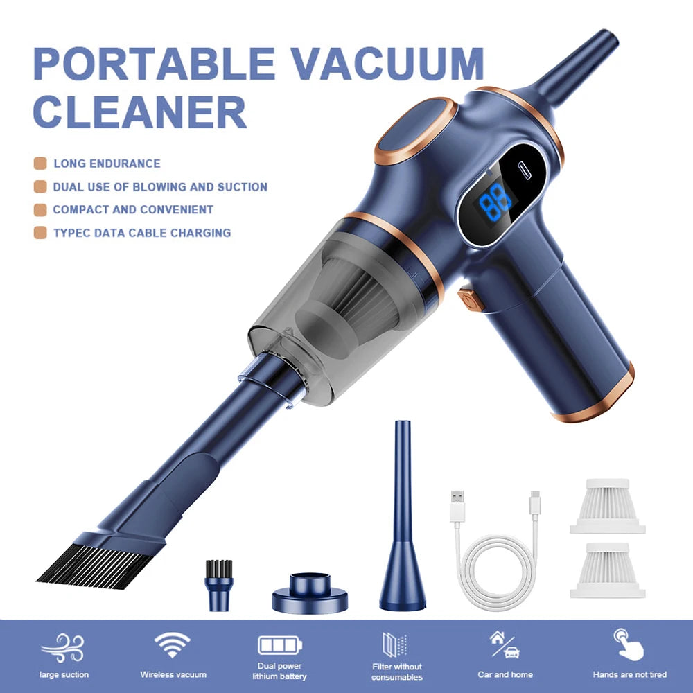 Wireless Car Vacuum Cleaner Multifunctional Suction and Blowing For Chevrolet Trailblazer Suburban Colorado Camaro Equinox