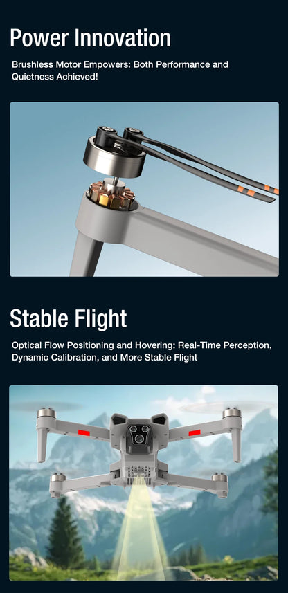 FPV 8K 3-Camera RC Drone Professional Quadcopter Aircraft Gesture Shooting Brushless 360° Roll Optical Hover Helicopter Toy Gift
