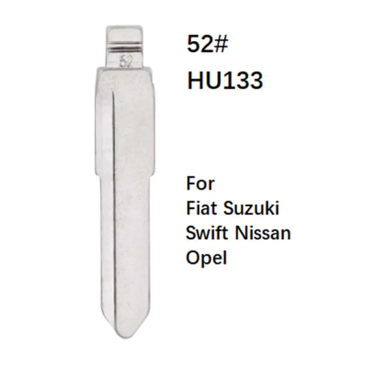 10Pcs 52# HU133R HU87 Metal Blank Uncut Universal Remotes Flip Blade For KD VVDI JMD Remote For Fiat Suzuki Swift Nissan Opel