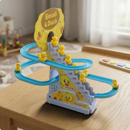 Electric Duck Climbing Stairs Toy Interactive Duck Climbing Stairs Toy Playset Flashing Funny for Toddlers, Playroom, Home