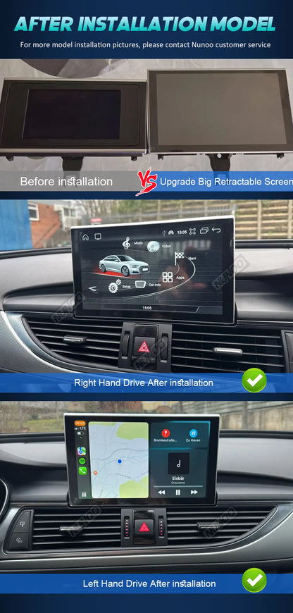 Android 14 Carplay Car Multimedia Player For Audi A6 C7 A7 2012~2018 Touch Screen 4G Music Stereo GPS Navi 8+256GB Auto Radio
