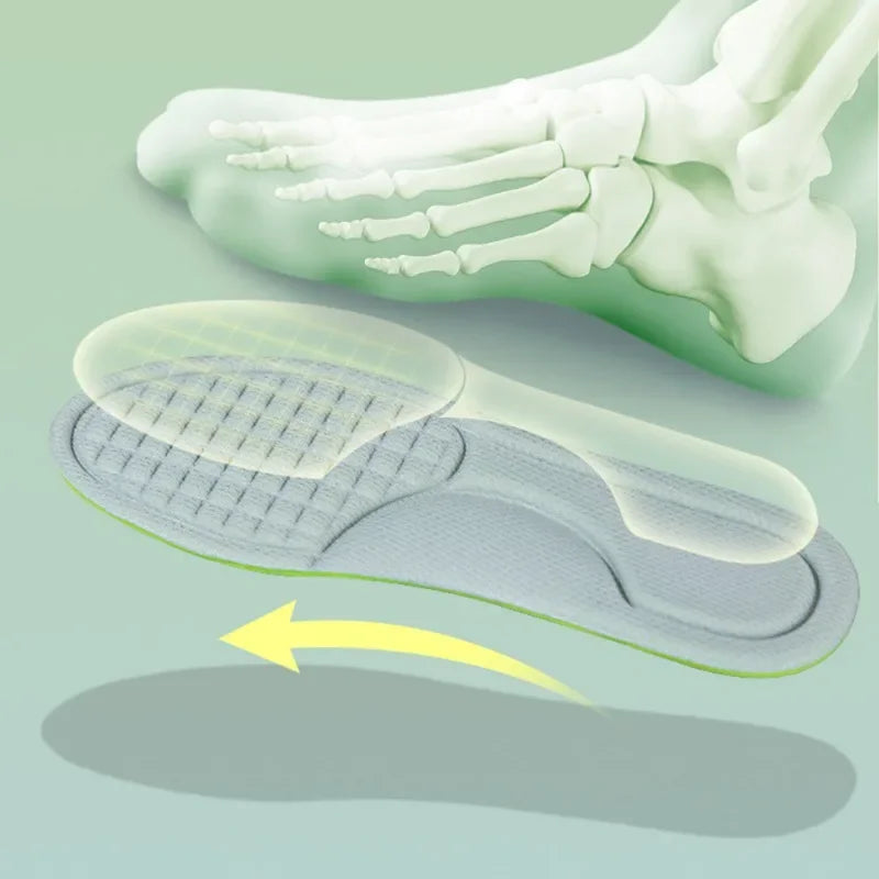 Nano Deodorant Sports Insole Breathable Sweat Absorbent Anti-Odour Shoe Pad Shock Absorption Odor Resistant Inserts for Sneakers