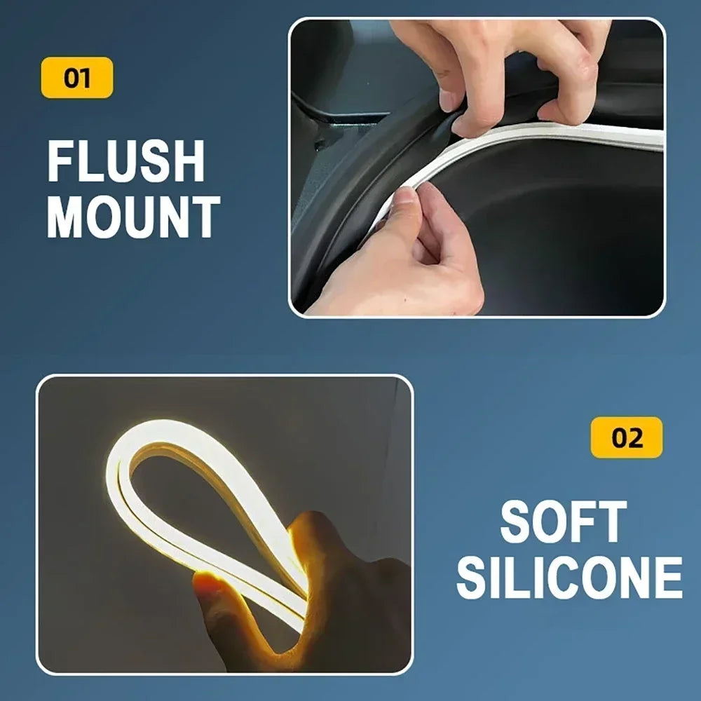 Easy Installation LED Trunk Light Strip White / Amber Light Flexible Rear Boot Decorative Lamp for Geely Monjaro 2021-2024