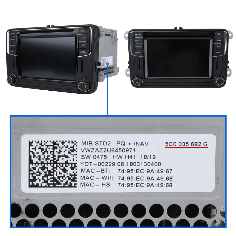 6.5-Inch 6.33-Inch Replacement LCD Screen TDO-WVGA0633F00045 WVGA0633F00039 For VW STD2 MIB 200 682 680 684 Discover Car Radio
