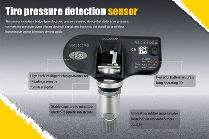 1/4PCS 433MHZ Tire Pressure Sensor TPMS Fit For Dodge Journey Jeep Compass Chrysler 300C Replacement For 56053031AD