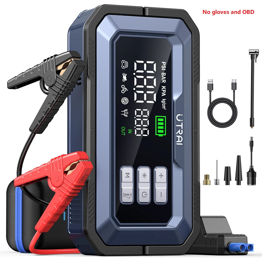 UTRAI All-in-One 7000A Car Jump Starter with Air Compressor &  OBD Diagnosis & Outdoor Camping Lights Emergency Boosters