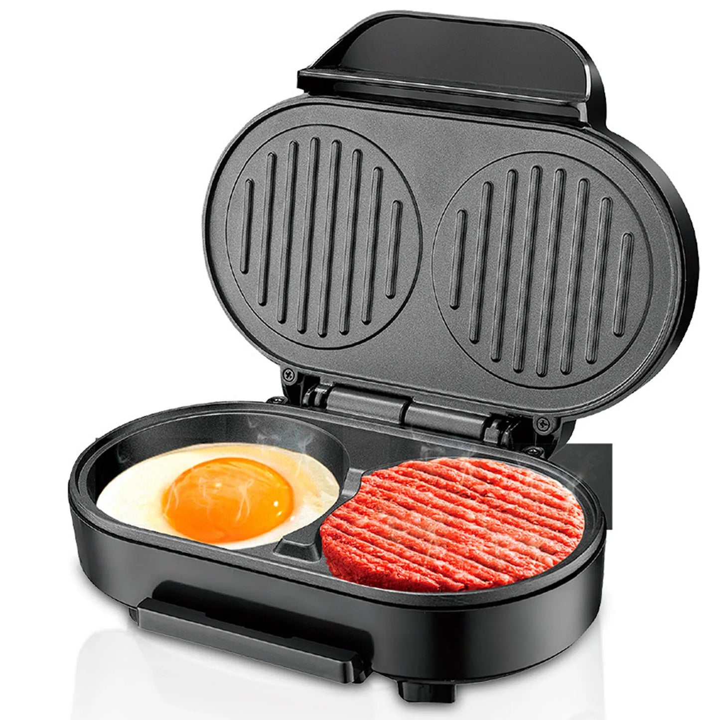 Omelette Maker Non Stick Double Mini Pancakes Maker Burger Breakfast Machine Small Electric Grill Ideal for Breakfast Lunch