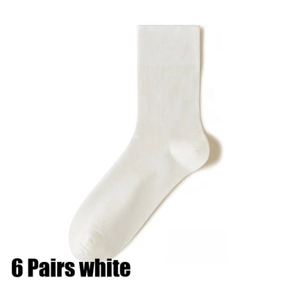 3/6PairsMen's Silk Socks Summer Thin Crew Socks Ultra Thin Antibacterial Deodorant Sweat Wicking Breathable Solid Seamless