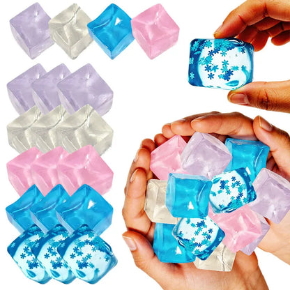 Squishy Toy Snowflake Ice Cubes Slow Rising Rebound Sensory Fidget Toy Soft  Touch Ice Cubes Stress Relief Squeeze Toy Xmas Gift