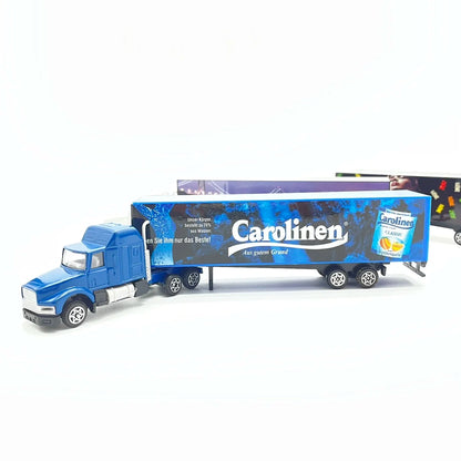 2Pcs HO Scale 1:87 Truck Container Model ABS Trailing Truck Sand Table Scene Layout Vehicle Diorama kits Random Colors