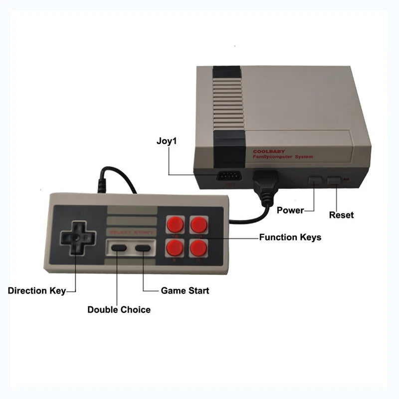 Retro Family Video Game Console For FC Home Game Player AV Output Built in FC620 Classic Game with wired Gamepad For Children