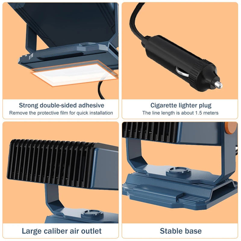 12V Car Mounted Heater With 360 ° Rotating Bracket For Defrosting Defogging Both Cooling Heating Purposes Car Heater New 2026