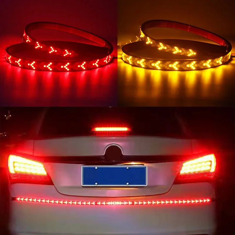 12 24V Car Truck LED Tailgate Light Strip Dynamic Flowing Arrow Tail Light LED Strip Brake Light Turn Signal Warning Lamp