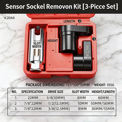 Universal Oxygen Sensor Socket Set O2 Lambda Sensor Removal Tool Kit Automotive Wrench Remover Installer Multi Size Box Tool