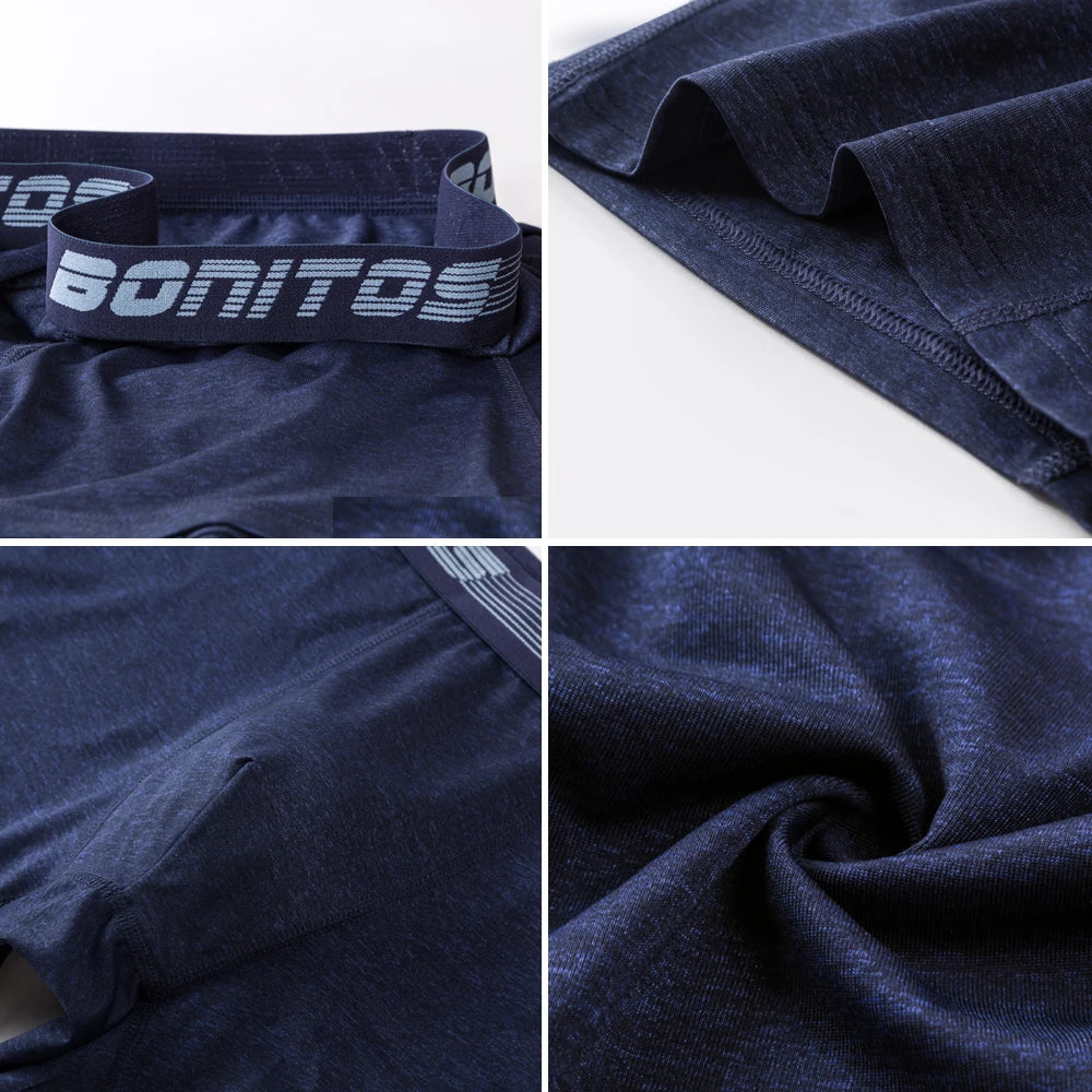 6Pcs/Pack Men's Boxer Briefs Plus Size Boxers Man Underwear Polyester Panties For Men Underpants Alphabet Elastic Webbing Shorts