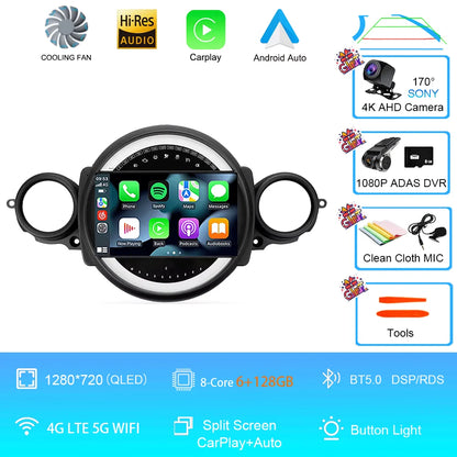Car Radio Android 16 For BMW Mini Cooper R56 R60 R51 2006 - 2015 GPS Carplay Navigation Stereo Auto DSP BT DVD Multimedia Player