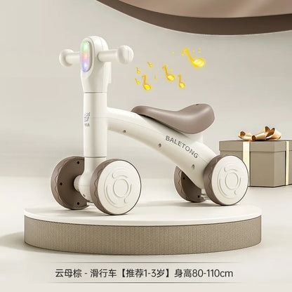 Children's Balance Bike 1-3 Year Old Children's 2-in-1 Sliding Bike Baby Learning Walking Four Wheel Baby Sliding Bike