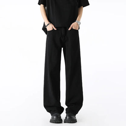Men's Fashion Jeans Classic America Jeans Y2K Casual Baggy Jeans Straight Leg Retro Wide-legged Jeans Loose Suit Pants Trousers
