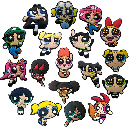 9-100Pcs Hot Toys Cartoon Series Shoe Charms For Clog Sandals,Shoe Decoration Accessories Buckle For Girl Kids Gifts