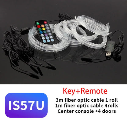 Car Interior Led Decorative Lamp Remote App EL Wiring Neon Strip For Auto DIY Flexible Ambient Light USB Party Atmosphere Diode