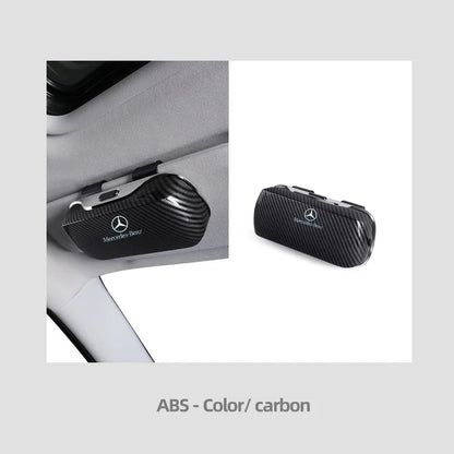 Car Emblem Sun Visor Glasses Case Sunglasses Storage Gift Box For Mercedes Benz AMG GLC W203 W206 W220 W205 W211 W212 W201 W210